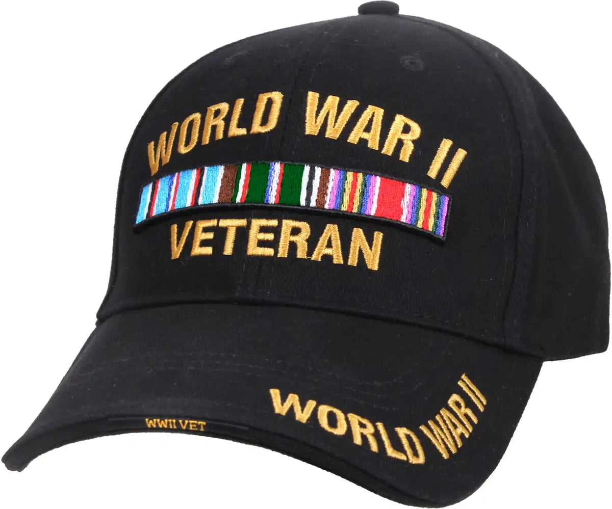Rothco Wwii Veteran Deluxe Low Profile Cap Black / one Size