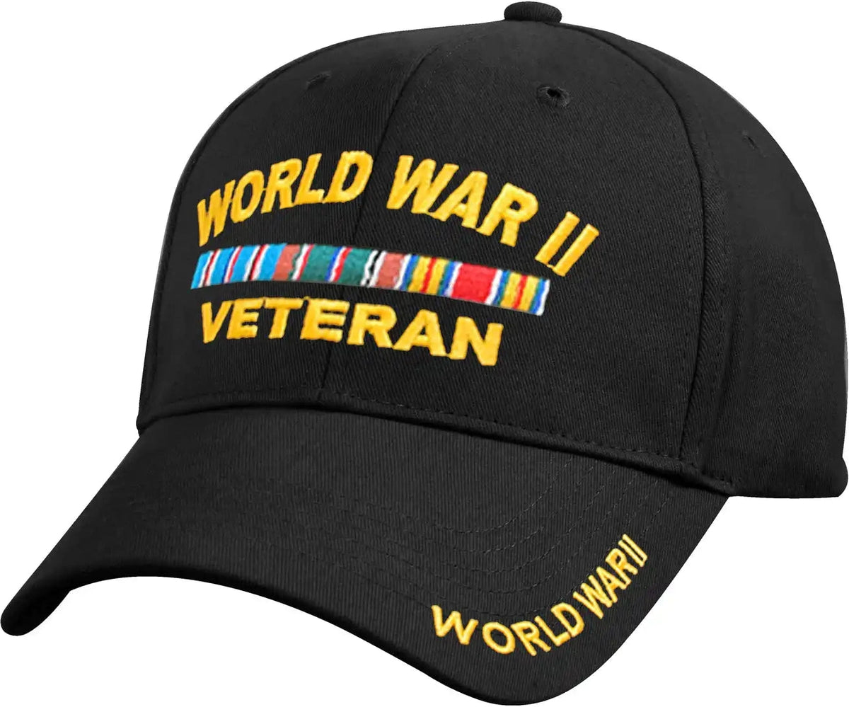 Rothco Wwii Veteran Deluxe Low Profile Cap Black / one Size