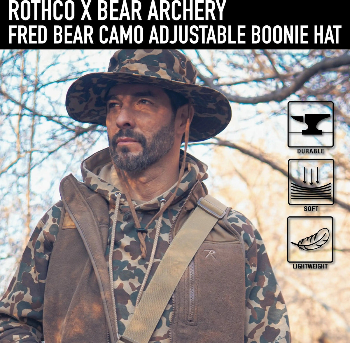 Rothco x Bear Archery Fred Camo Adjustable Boonie Hat