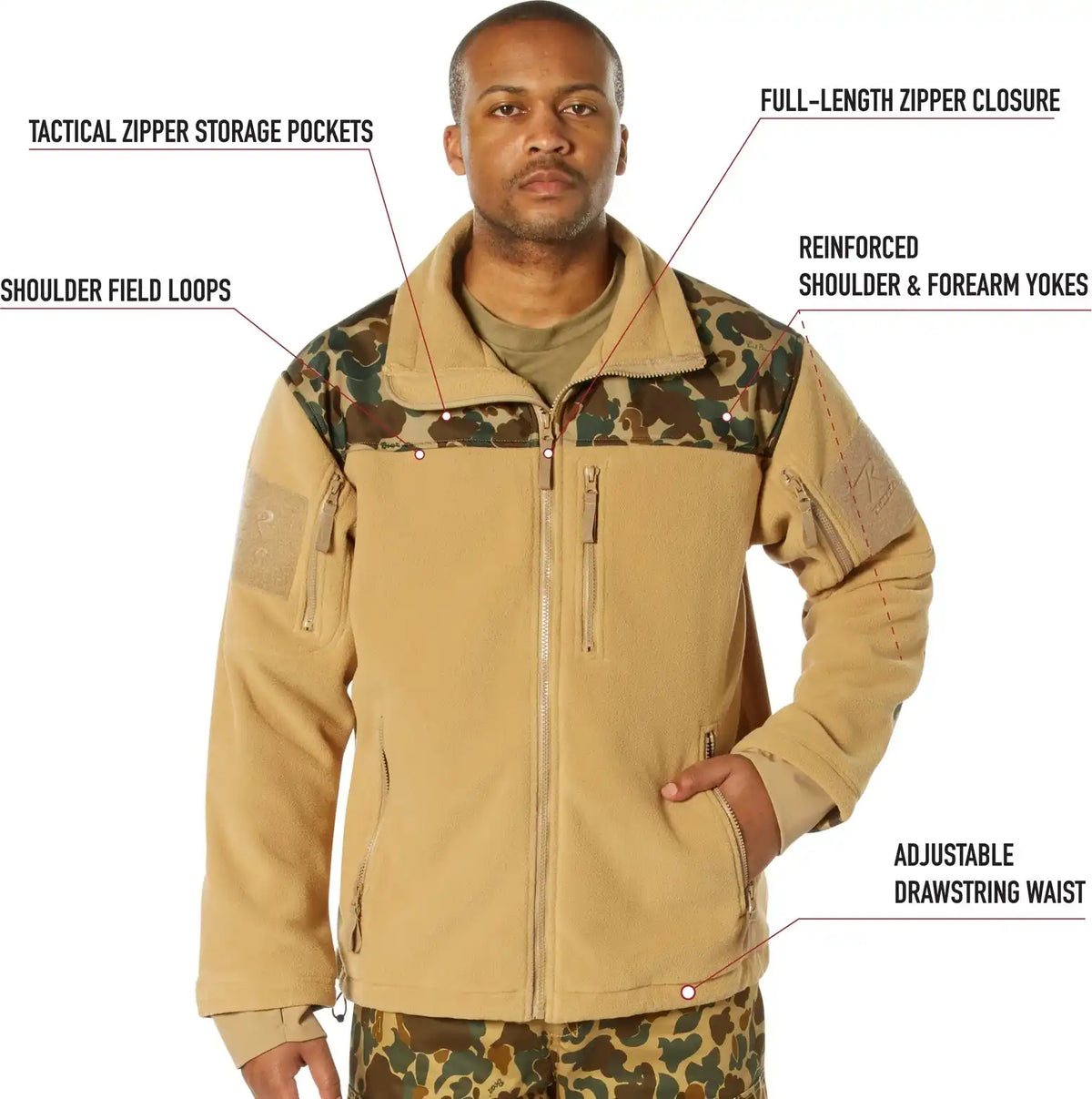 Rothco x Bear Archery Fred Camo Spec Ops Tactical Fleece Jacket