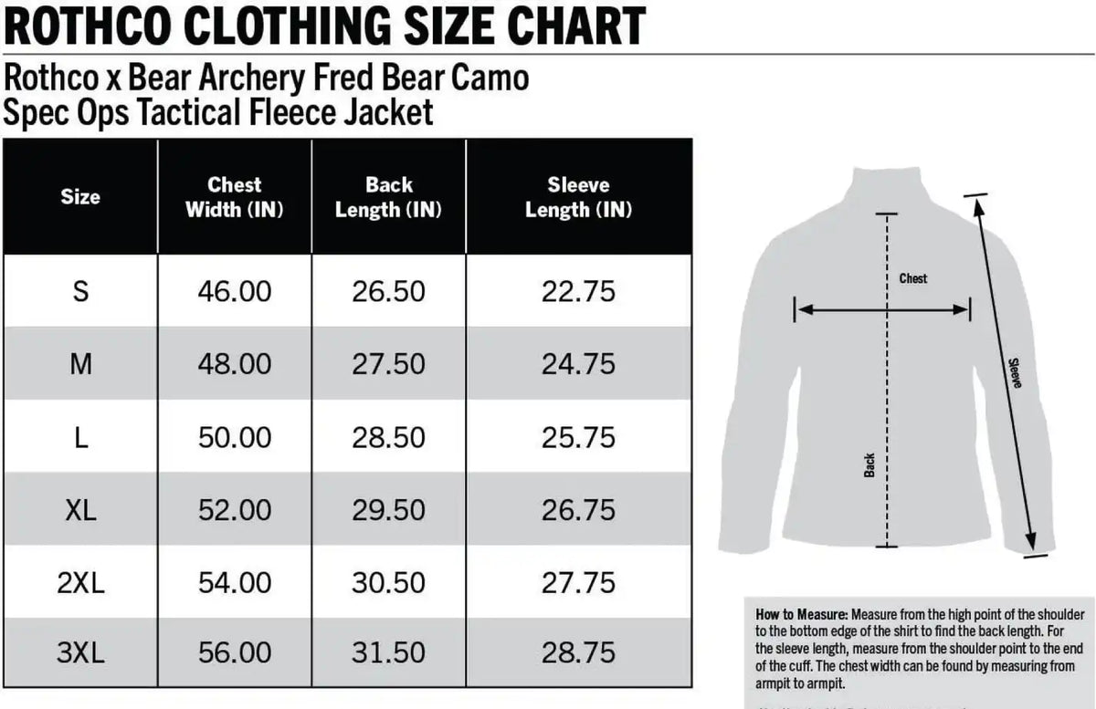 Rothco x Bear Archery Fred Camo Spec Ops Tactical Fleece Jacket