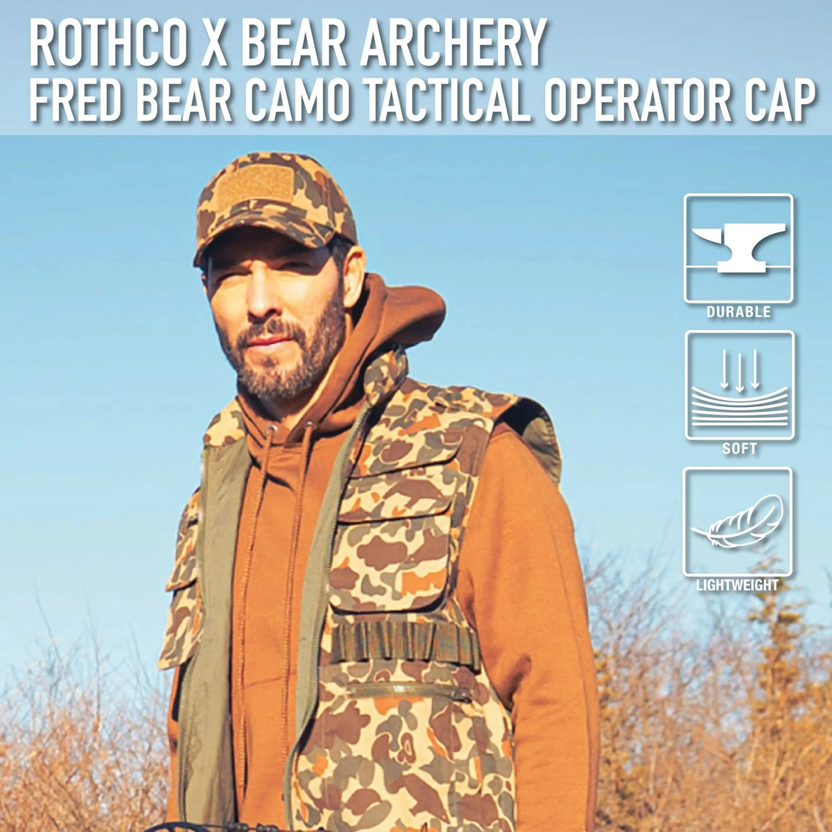 Rothco x Bear Archery Fred Camo Tactical Operator Cap