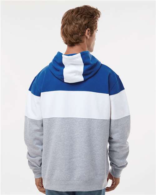 Royal/ Oxford Varsity Fleece Colorblocked Hooded Sweatshirt - 8644