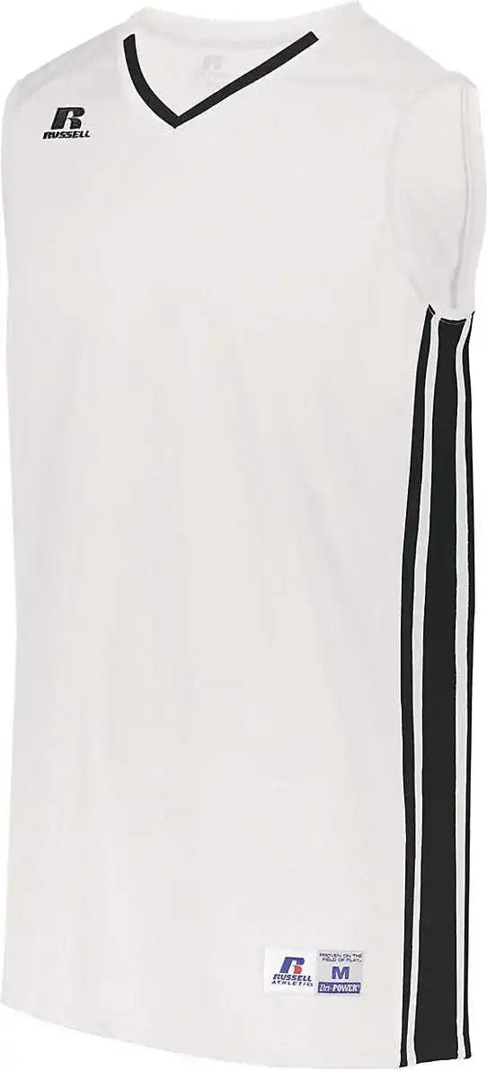 Russell 4b1vtb Youth Legacy Basketball Jersey - White Black