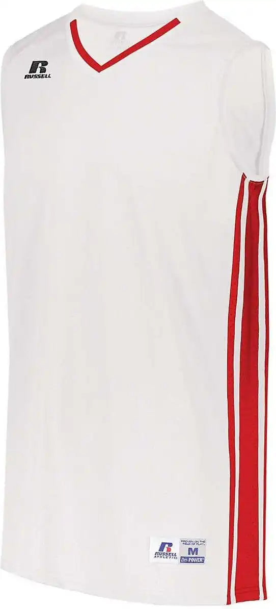 Russell 4b1vtb Youth Legacy Basketball Jersey - White True Red