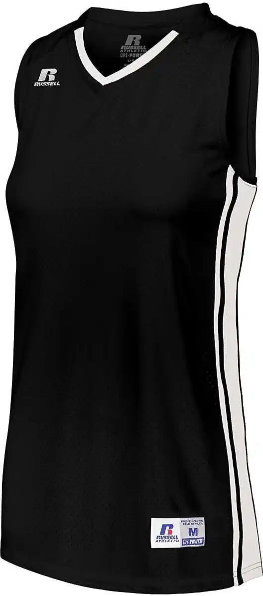 Russell 4b1vtx Ladies Legacy Basketball Jersey - Black White