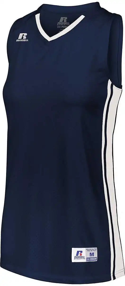 Russell 4b1vtx Ladies Legacy Basketball Jersey - Navy White