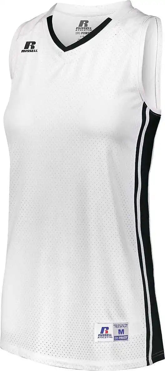 Russell 4b1vtx Ladies Legacy Basketball Jersey - White Black