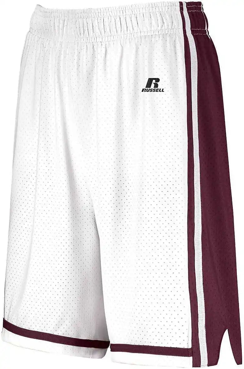 Russell 4b2vtx Ladies Legacy Basketball Shorts - White Maroon
