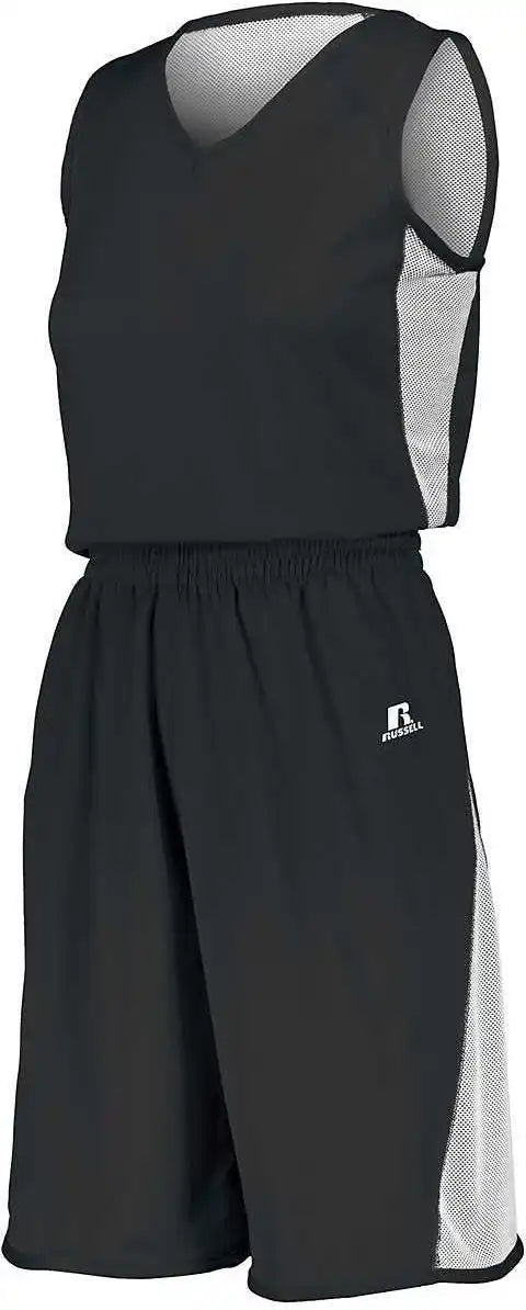 Russell 5r5dlx Ladies Undivided Single Ply Reversible Jersey - Black White