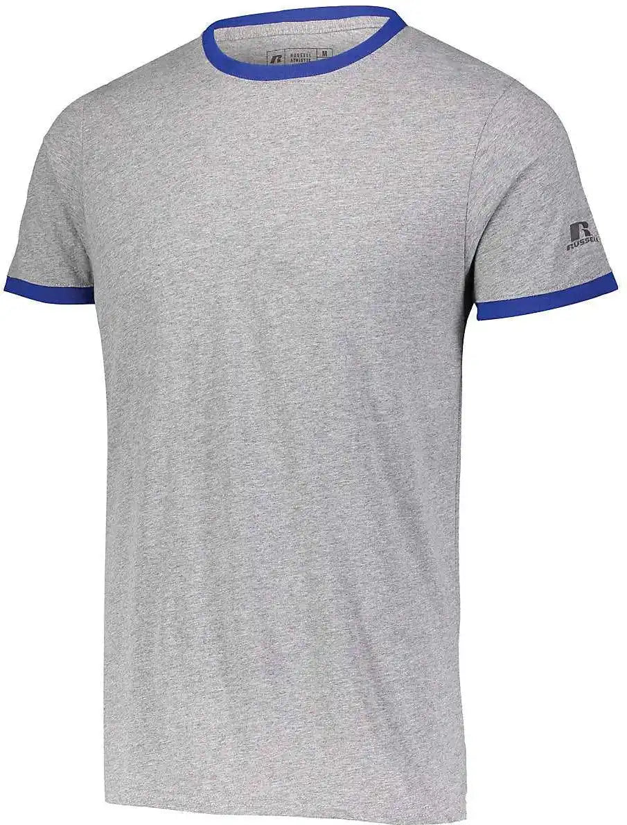 Russell 64rttm Essential Ringer Tee - Oxford Royal - Gray / Adult s