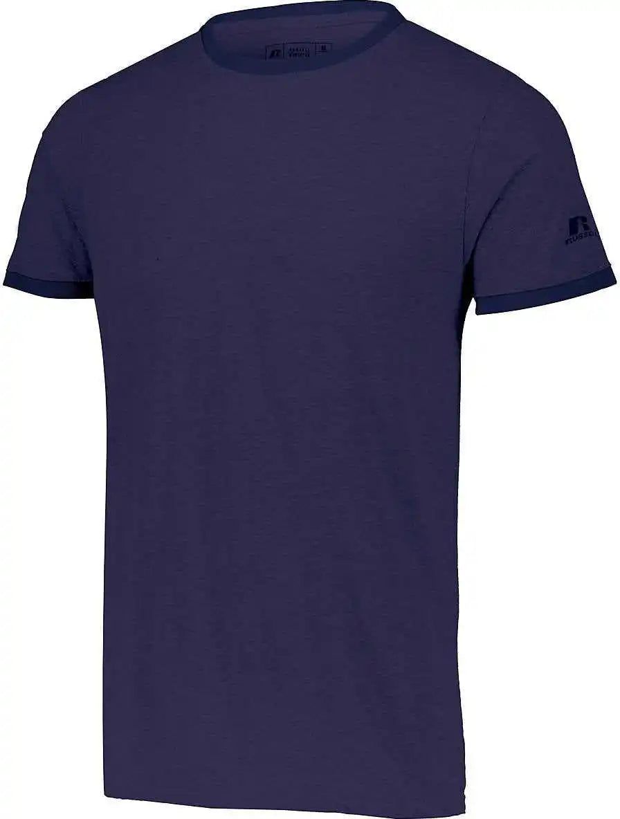 Russell 64rttm Essential Ringer Tee - Vintage Navy Heather - Adult s
