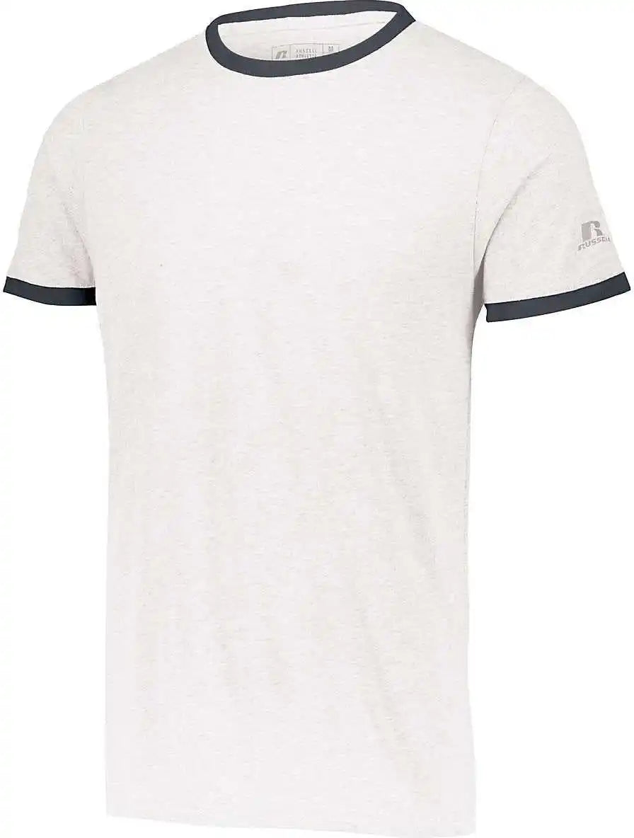 Russell 64rttm Essential Ringer Tee - White Black Heather - Adult s
