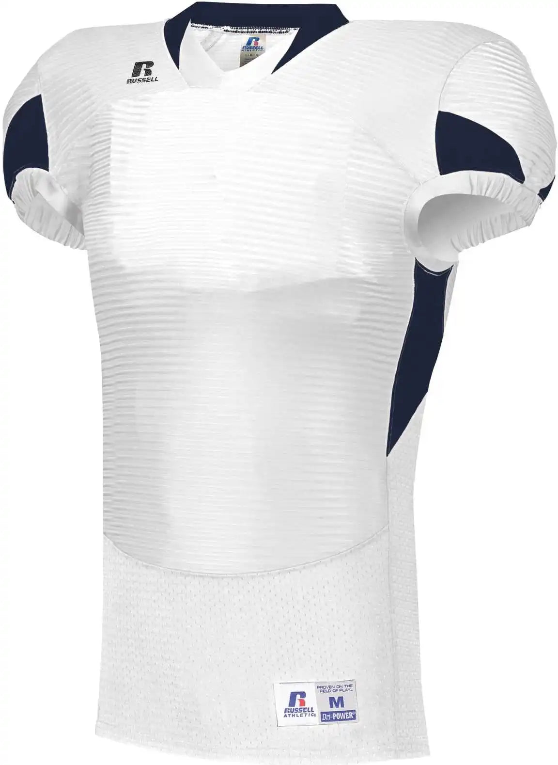 Russell S81xcm Waist Length Football Jersey - White Navy