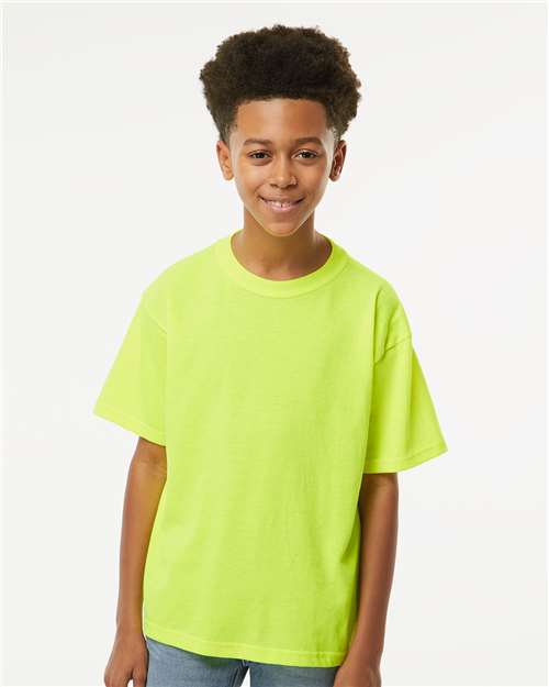 Safety Green Youth Gold Soft Touch T-Shirt - 4850