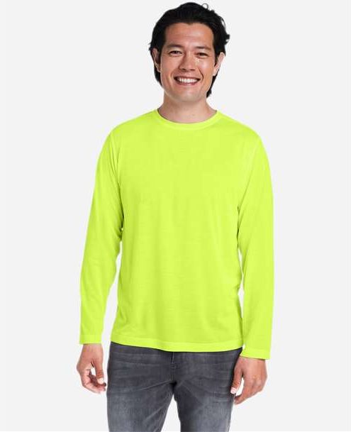 Safety Yellow Unisex Fusion ChromaSoft™ Performance Long Sleeve T-Shirt - CE111L