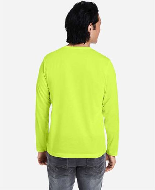 Safety Yellow Unisex Fusion ChromaSoft™ Performance Long Sleeve T-Shirt - CE111L