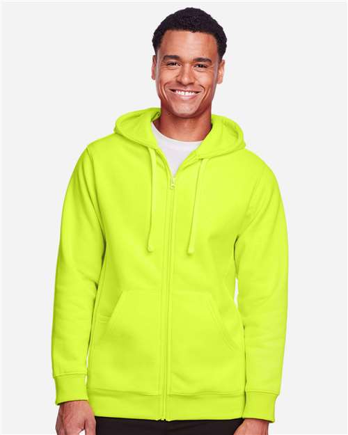 Safety Yellow Unisex Zone HydroSport™ Heavyweight Full-Zip Hooded Sweatshirt - TT95