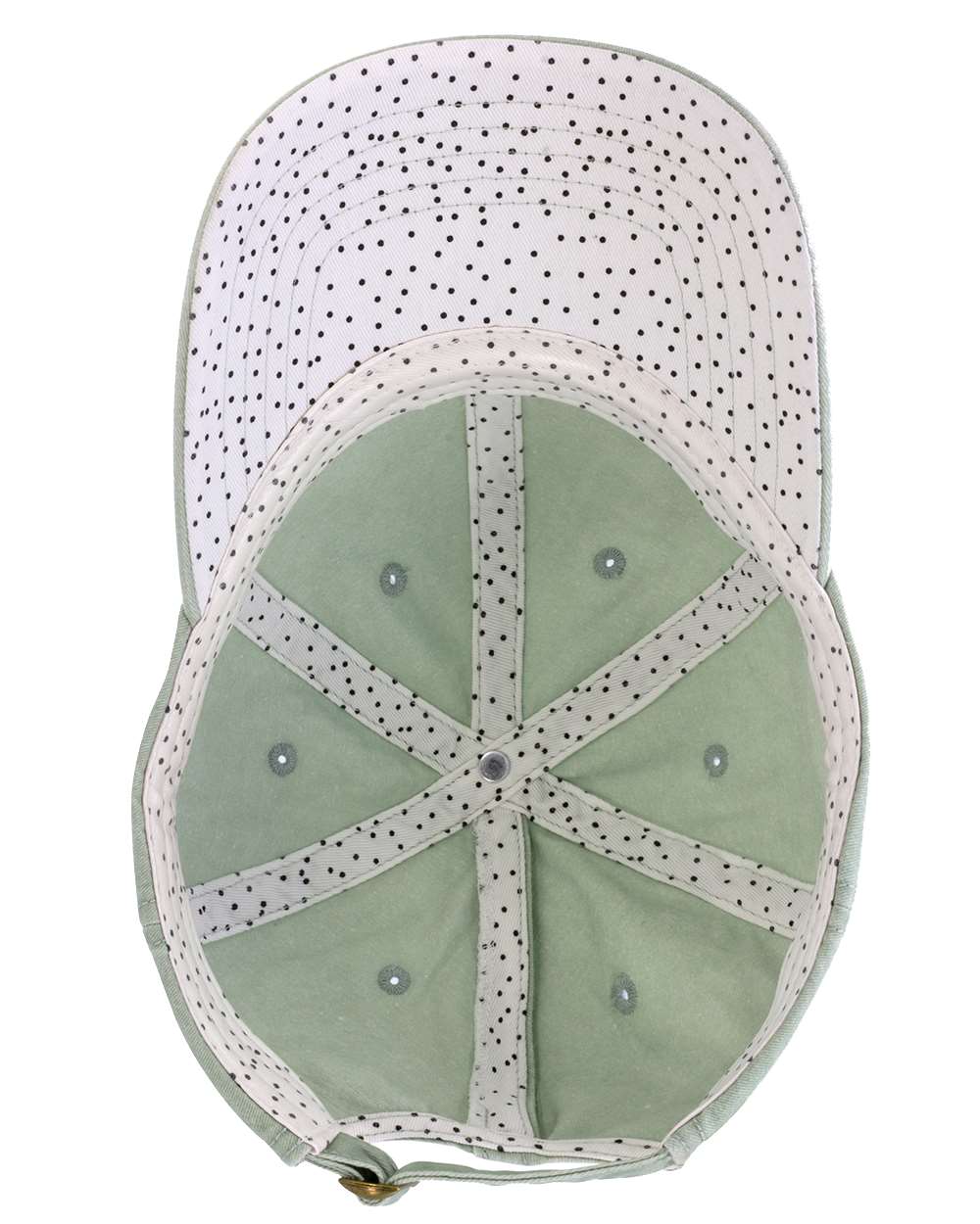 Sage/ Polka Dots Women's Pigment-Dyed with Fashion Undervisor Cap - CASSIE
