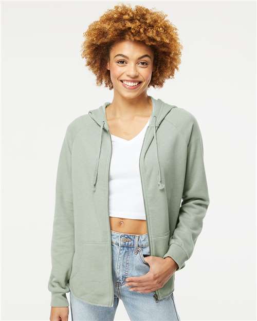 Sage Women's California Wave Wash Full-Zip Hooded Sweatshirt - PRM2500Z