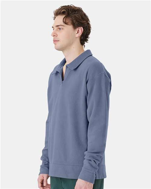 Saltwater Garment-Dyed Polo Collar Sweatshirt - GDH490