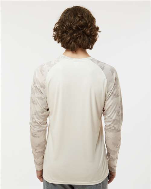 Sand Cayman Performance Camo Colorblocked Long Sleeve T-Shirt - 216