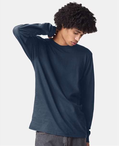 Sea Blue Fine Jersey Long Sleeve Tee - 2007