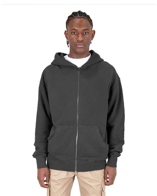 Shadow Garment-Dyed Double-Zip Hooded Sweatshirt - SHGDZ