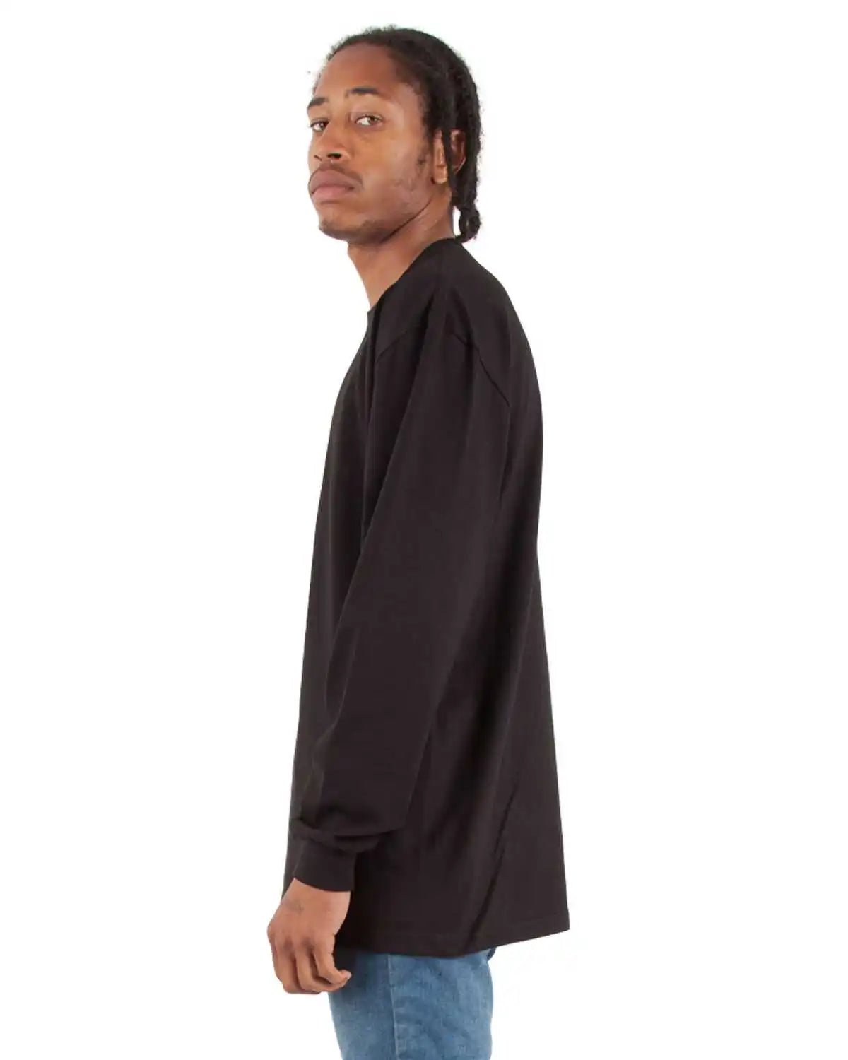 Shaka Wear Shmhls Adult 75 Oz Max Heavyweight Long-sleeve T-shirt - Black