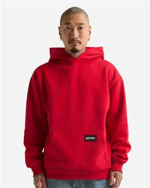 Shaka Wear Shehp Essential Super Heavyweight Hooded Sweatshirt - Red - s