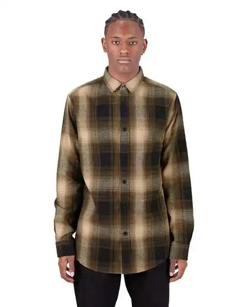Shaka Wear Shhfs Plaid Flannel Overshirt - Brown Black - Brown/ / s