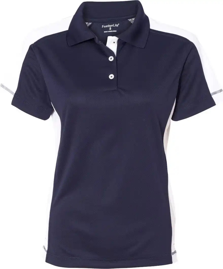 Sierra Pacific 5465 Women’s Colorblocked Moisture Free Mesh Polo - Navy White