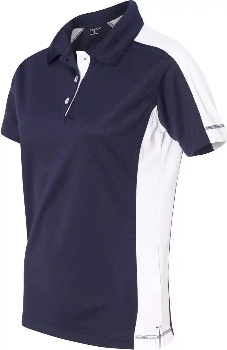 Sierra Pacific 5465 Women’s Colorblocked Moisture Free Mesh Polo - Navy White - Navy/ / s