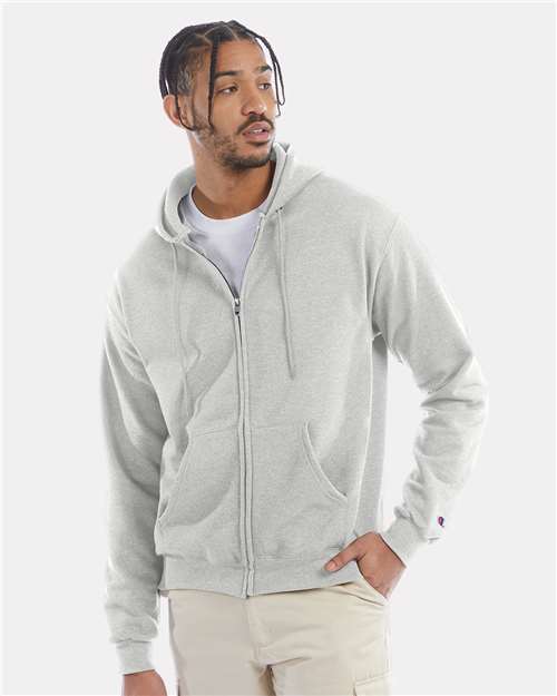 Silver Grey Powerblend® Full-Zip Hooded Sweatshirt - S800