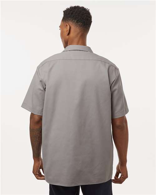 Silver Grey Short Sleeve Work Shirt - Tall Sizes - 2574T