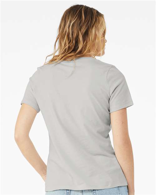 Silver Women’s Relaxed Jersey V-Neck Tee - 6405