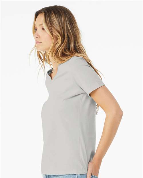 Silver Women’s Relaxed Jersey V-Neck Tee - 6405