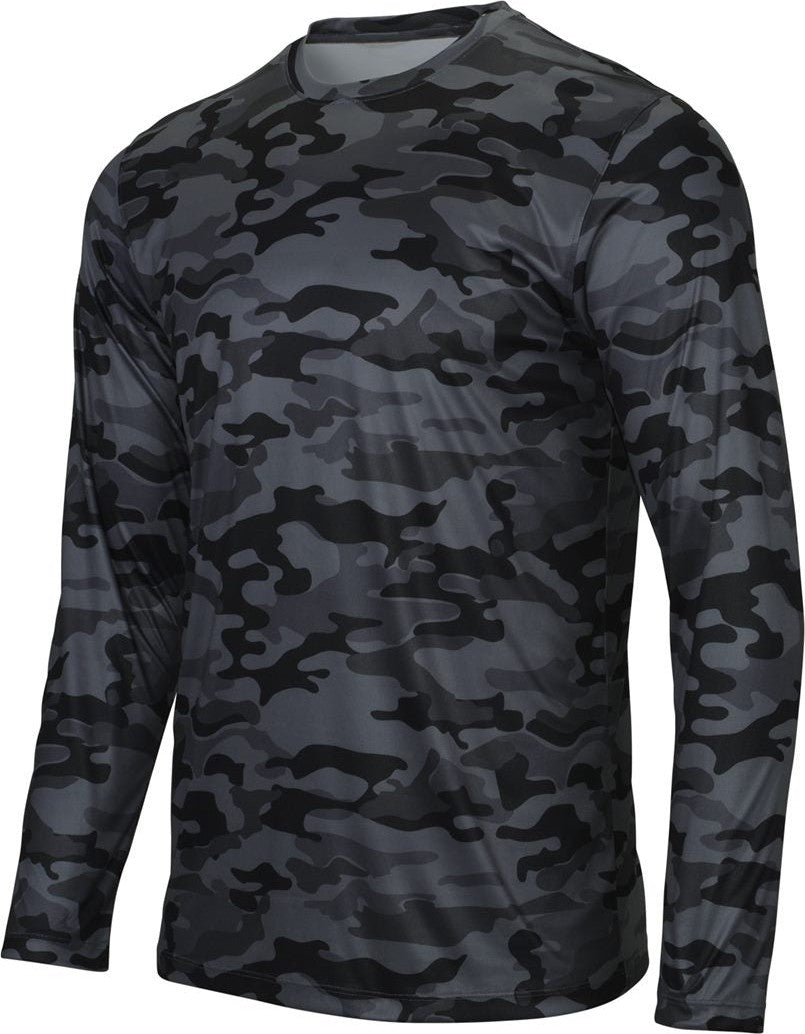 Smoke Camo Woodland Performance Long Sleeve T-Shirt - 238