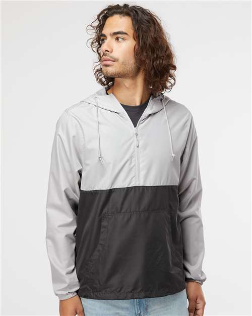 Smoke/ Graphite Lightweight Quarter-Zip Windbreaker Pullover Jacket - EXP54LWP