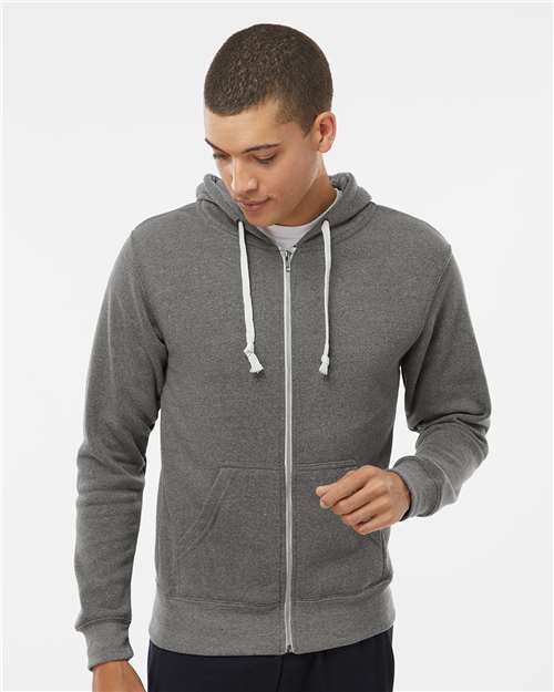 Smoke Triblend Triblend Full-Zip Hooded Sweatshirt - 8872