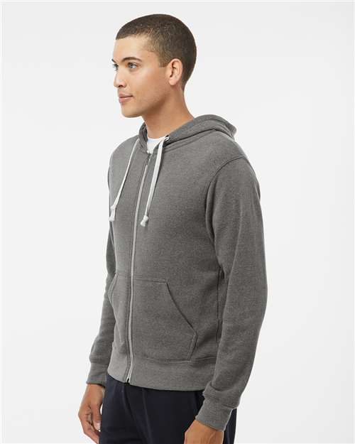 Smoke Triblend Triblend Full-Zip Hooded Sweatshirt - 8872