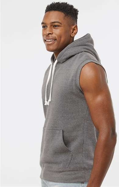 Smoke Triblend Triblend Sleeveless Hooded Sweatshirt - 8877