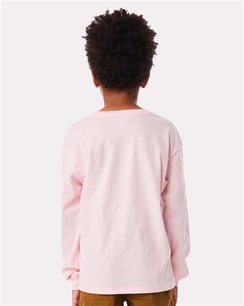 Soft Pink Youth 6oz. Heavyweight Long Sleeve Tee - 3511Y