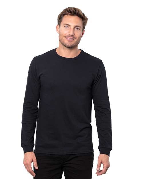 Solid Black Epic CVC Long Sleeve T-Shirt - T3001