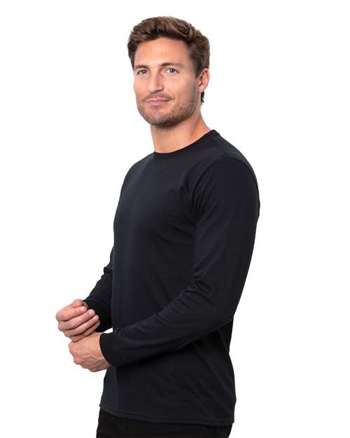 Solid Black Epic CVC Long Sleeve T-Shirt - T3001