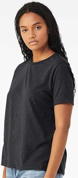 Solid Dark Grey Triblend Women’s Relaxed Fit Triblend Tee - 6413