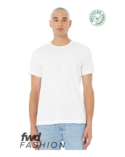 Solid White Blend FWD Fashion Jersey Recycled Organic Tee - 3001RCY