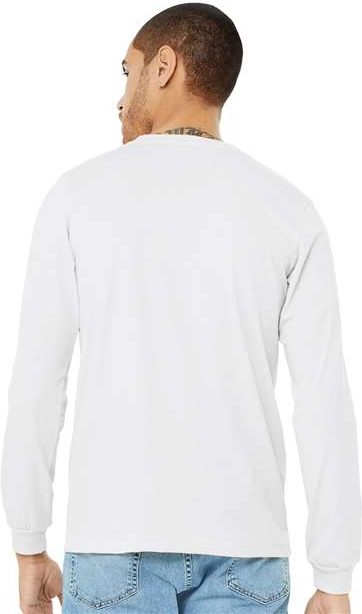 Solid White Blend Heather CVC Long Sleeve Tee - 3501CVC