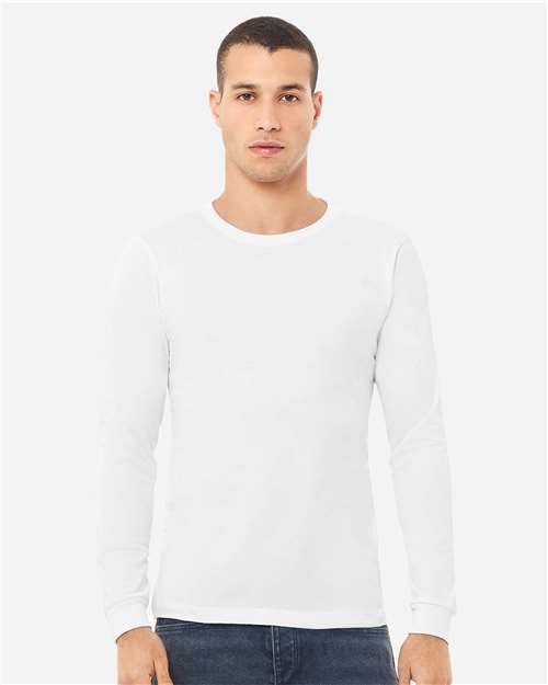 Solid White Triblend Triblend Long Sleeve Tee - 3513