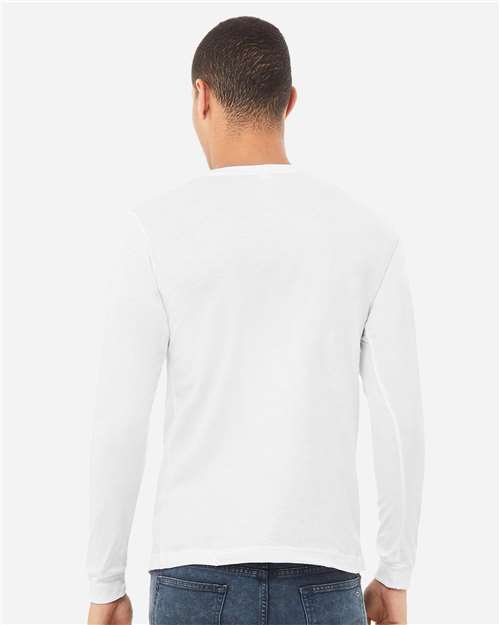 Solid White Triblend Triblend Long Sleeve Tee - 3513